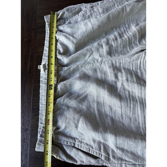 Eileen Fisher Cropped Organic Linen Pants Womens Large Beige Wheat Straight Leg - Picture 6 of 12